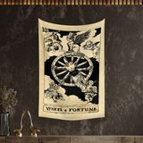 Vagonik Tarot Kartı Wheel And Fortune Duvar Örtüsü Halısı - 100 x 140 cm