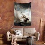 Vagonik The Gust Gemi Rüzgar Tablosu Duvar Örtüsü Halısı - 40 x 65 cm