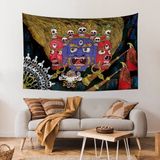 Vagonik Tibet Etnik Desen Budist Thangka ve Mandala Bohem Duvar Örtüsü Halısı - 140 x 200 cm