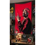Vagonik Tupac Shakur Rap Duvar Örtüsü Wall Tapestry Kaliteli Kumaş Net Baskı