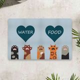 Vagonik Water Food Kalp 50x70 cm Açık Mavi Kedi Köpek İç ve Dış Kapı Mama Paspası