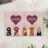Vagonik Water Food Kalp 50x70 cm Pudra Kedi Köpek İç ve Dış Kapı Mama Paspası