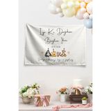 Vagonik Winnie The Pooh ve Christopher Robin Temalı Kumaş Duvar Örtüsü 70 x 100 cm Dekoratif Tasarım