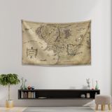 Vagonik Yüzüklerin Efendisi Orta Dünya Haritası Duvar Örtüsü Halısı - 140 x 200 cm