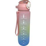 Vagonlife 1000ML Motivasyon Matarası Pembe Sızdırmaz Tasarım ile Hafif ve Taşınabilir