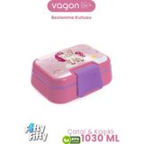 Vagonlife 1030 ML Tek Kat 4 Bölme Çocuk Beslenme Kutusu Çatal / Kaşık -FFB1262
