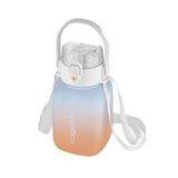 Vagonlife 1100ml Çocuk ASKILI Pipetli/Pipetsiz Kullanım Çift Renk SoftTouch Motivasyon Matarası