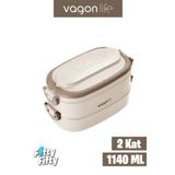 Vagonlife 1140 ML 2 Kat Paslanmaz Çelik Çorba Kaseli Bento Lunch Box Yeni Nesil Sefer Tası -FFLBOX10