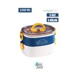 Vagonlife 1200 Ml İki Kat Üç Bölme Paslanmaz Çelik Bento Lunch Box fflbox50251 lacivert