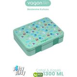Vagonlife 1300 ml Tek Kat Sızdırmaz,karışmaz 4 Bölmeli Çocuk Beslenme Kutusu -FFB091-1300 - Yeşil