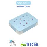 Vagonlife 1330 ML Tek Kat 6 Bölme Çocuk Beslenme Kutusu Çatal / Kaşık / Sos Kaseli -FFB1265
