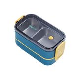 Vagonlife 1400 ML İki Kat Üç Bölme Paslanmaz Çelik Bento Lunch Box Yeni Nesil Sefer Tası -Çatal/Kaşıklı Model-ffbl50002 Lacivert