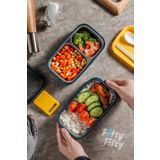 Vagonlife 1400 ML İki Kat Üç Bölme Paslanmaz Çelik Bento Lunch Box Yeni Nesil Sefer Tası -Çatal/Kaşıklı Model-ffbl50002