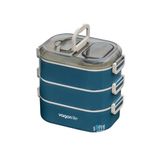 Vagonlife 1450 ml 3 Kat Çelik (2 Kat Kullanılabilir) Bento Lunch Box Yeni Nesil Sefer TASI-FFLBOX7083 - Lacivert