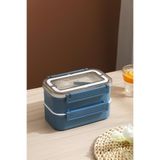 Vagonlife 1600 ML Bento Lunch Box Ofis-Okul İçin Yeni Nesil Sefer Tası Çift Kat 4 bölme Paslanmaz Çe