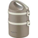 Vagonlife 1800 ml Iki Kat Yuvarlak Paslanmaz Çelik Bento Lunch Box Yeni Nesil Sefer TASI-FFLBOX40130 - Kahverengi