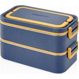 Vagonlife 2000 ml 2 Kat Paslanmaz Çelik Çorba Kaseli Bento Lunch Box Yeni Nesil Sefer Tası -FFLBOX01029 - 41 Delft Blue