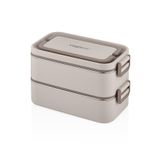 Vagonlife 2000 ml 2 Kat Paslanmaz Çelik Çorba Kaseli Bento Lunch Box Yeni Nesil Sefer Tası -FFLBOX01029 - Bej