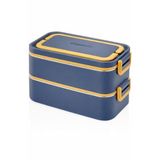 Vagonlife 2000 ml 2 Kat Paslanmaz Çelik Çorba Kaseli Bento Lunch Box Yeni Nesil Sefer Tası -FFLBOX01029 - Lacivert