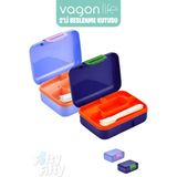 Vagonlife 2’li Beslenme Kutusu ( Seçtiğiniz Renkte 2 Adet Gönderilir ) - Lila-KoyuMavi
