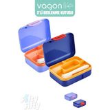 Vagonlife 2’li Beslenme Kutusu ( Seçtiğiniz Renkte 2 Adet Gönderilir ) - Lila-Mavi