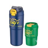 Vagonlife 2'li Çelik Termos-Kahve Bardağı Seti 750ML Çift Kullanım Termos//450ML Mug Kahve Bardağı 750Lacivert-450Yeşil