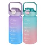 Vagonlife 2'li Ekonomik Motivasyon Matara Seti 1500 ml Büyük Boy 4 Farklı Renk Seçeneği FiftyFifty