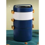 Vagonlife 3 Katlı Paslanmaz Çelik Sefer Tası – Ayrılabilir Katlı, Taşıma Saplı Yemek Termosu / Lunch Box - Lacivert