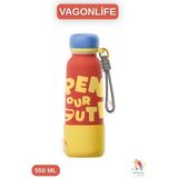 Vagonlife 550ML Bilek Askılı Desenli Paslanmaz Çelik Termos 4 Renk - Kırmızı