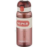 Vagonlife 600 ml Rahat Içim Pipetsiz Kulplu Kaydırmaz Gövde Su Matarası - Kırmızı