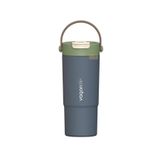 Vagonlife 660ml Çift Renkli Tumbler Pipetli/Pipetsiz Kullanım Kulplu Paslanmaz Çelik Termos (Lacivert)