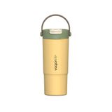 Vagonlife 660ml Çift Renkli Tumbler Pipetli/Pipetsiz Kullanım Kulplu Paslanmaz Çelik Termos (Sarı)