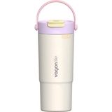 Vagonlife 660ML Yeni Koleksiyon Çift Renkli Tumbler Pipetli/pipetsiz Kullanım Kulplu Paslanmaz Çelik Termos - Krem - 660 ml
