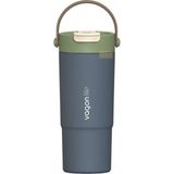 Vagonlife 660ML Yeni Koleksiyon Çift Renkli Tumbler Pipetli/pipetsiz Kullanım Kulplu Paslanmaz Çelik Termos - Lacivert - 660 ml