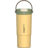 Vagonlife 660ML Yeni Koleksiyon Çift Renkli Tumbler Pipetli/pipetsiz Kullanım Kulplu Paslanmaz Çelik Termos - Sarı - 660 ml