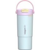 Vagonlife 660ML Yeni Koleksiyon Çift Renkli Tumbler Pipetli/pipetsiz Kullanım Kulplu Paslanmaz Çelik Termos - Turkuaz - 660 ml