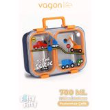 Vagonlife 700 ML İki Bölme Paslanmaz Çelik Bento Lunch Box Yeni Nesil Sefer Tası Metal Kaşık Hediyeli FF7155