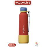 Vagonlife 750 ml Canlı Renkler Bilek Askılı Paslanmaz Çelik Termos - Kırmızı