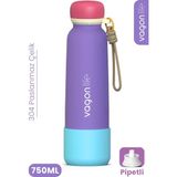 Vagonlife 750 ml Pipetli Sızdırmaz Paslanmaz Çelik Termos Matara El Askılı Bpa Içermez 750ML 1106FF - Mor