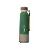 Vagonlife 750ml Düz Renkli Pipetli/Pipetsiz Kullanım İpli El Askılı Kaymaz Tabanlı Paslanmaz Çelik Termos (Koyu Yeşil)