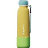 Vagonlife 750ML Düz Renkli Pipetli/pipetsiz Kullanım Ipli El Askılı Kaymaz Tabanlı Paslanmaz Çelik Termos - Sarı - 0,75 lt