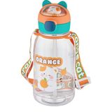 Vagonlife 760 ML Pipetli Çocuk Su Matarası Turuncu 3D Hayvan Figürlü BPA İçermez