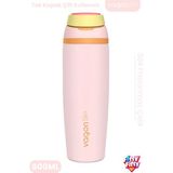 Vagonlife 800 ml Tek Kapak Çift Kullanım Pipetli Rahat Içim Kulplu SUS304 Paslanmaz Çelik Termos -1107-800ML - Pembe