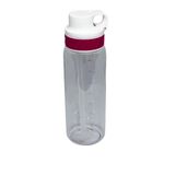 Vagonlife 800ml Pipetli/Pipetsiz Kullanım Şeffaf Gövdeli Tritan Su Matarası (Beyaz-Pembe)