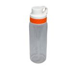 Vagonlife 800ml Pipetli/Pipetsiz Kullanım Şeffaf Gövdeli Tritan Su Matarası (Beyaz-Turuncu)