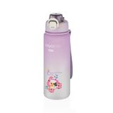 Vagonlife 800ml Sevimli Hayvanlar Desenli Pipetli/Pipetsiz Kullanım Polikarbon Su Matarası (Lila)