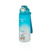 Vagonlife 800ml Sevimli Hayvanlar Desenli Pipetli/Pipetsiz Kullanım Polikarbon Su Matarası (Turkuaz)
