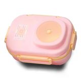 Vagonlife 8021 600Ml 3 Bölmeli Pembe Çelik Saklama Kabı