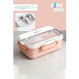 Vagonlife 900 ml Tek Kat Çift Bölme Bento Lunch Box Ofis-okul Için Yeni Nesil Sefer Tası Paslanmaz Çelik