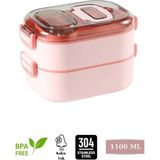 Vagonlife Adding Colour Iki Katlı - Sos Kaseli - Paslanmaz Çelik Kolay Kilitlenir Sefer Tası – 1100 ml